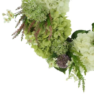 Hydrangea, Cedar & Cherry Blossom Wreath with Handcrafted