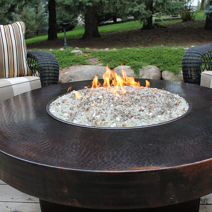Oriflamme Round Hammered Copper Firepit Frontgate