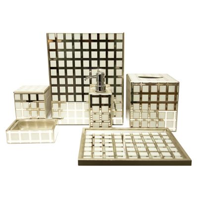 Waylande Gregory Ivory Grid Bath Accessories | Frontgate