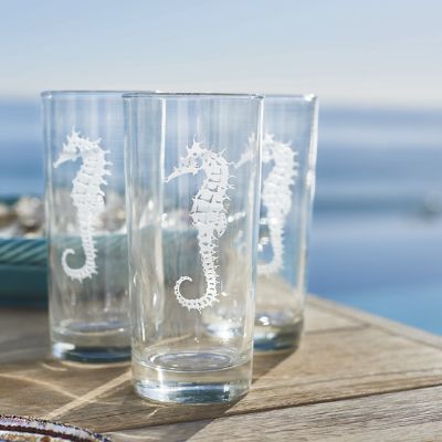 Seahorse Etched Glassware Frontgate