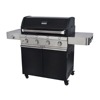 SABER 670 Cast Black 4-Burner Gas Grill | Frontgate