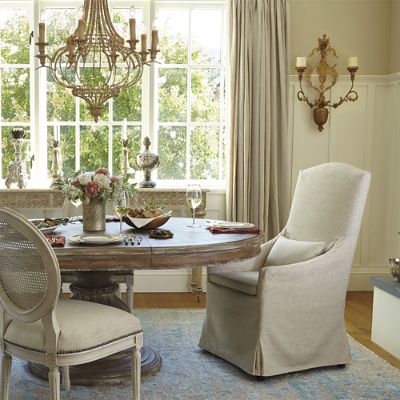 Avalon Slipcovered Dining Host Chair Frontgate