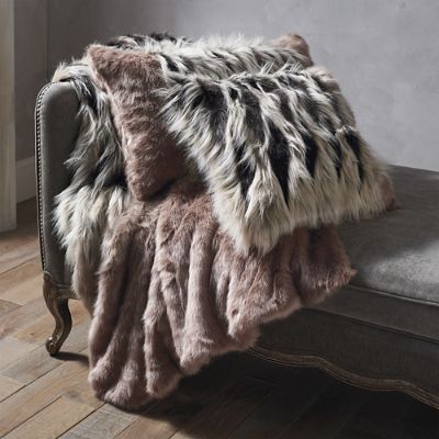 Luxury Faux Fur Throw in Chevron Frontgate