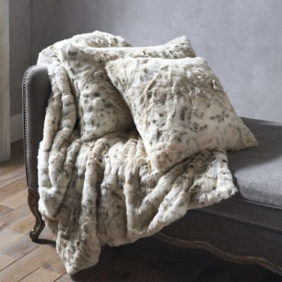 Luxury faux fur fabric by the meter, lynx imitation, grey - 1606