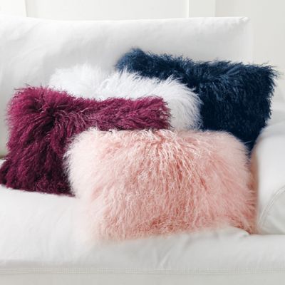 Mongolian Sheep Fur Throw Pillows Frontgate