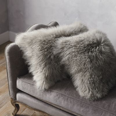 Mongolian Fur Decorative Pillow Cover, Frontgate