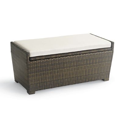 Outdoor wicker storage online bench