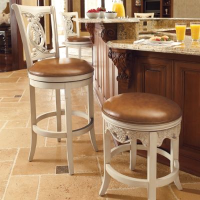 Carved Grapes Swivel Bar and Counter Stools Frontgate