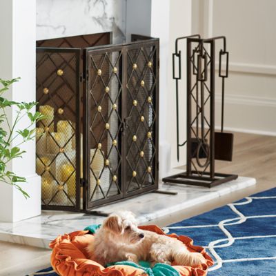 Byron Fireplace Screen Tool Set Frontgate