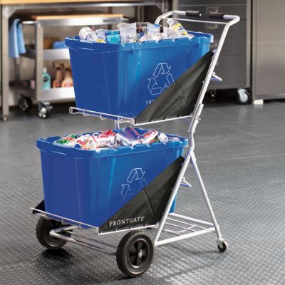 Two Bin Folding Recycling Cart Frontgate