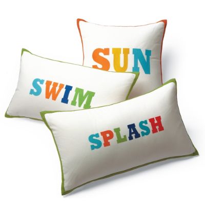 Poolthemed Embroidered Throw Pillows Frontgate