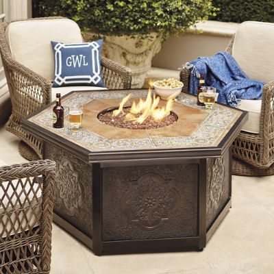 Verona Custom Gas Fire Table Frontgate