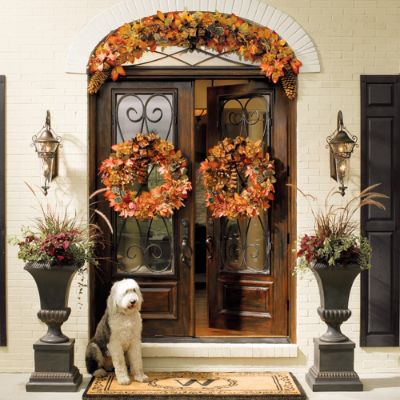 Autumn Leaves Wreath and Garland Frontgate