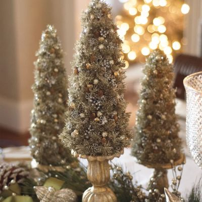 Glitter Beaded Bell Trees | Frontgate