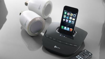 Set of Two AudioBulb Wireless Speaker Light Bulbs Frontgate