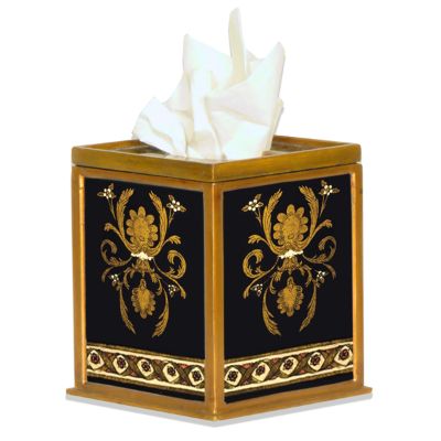 Classical Reverse Painting on Glass Tissue Holder Frontgate