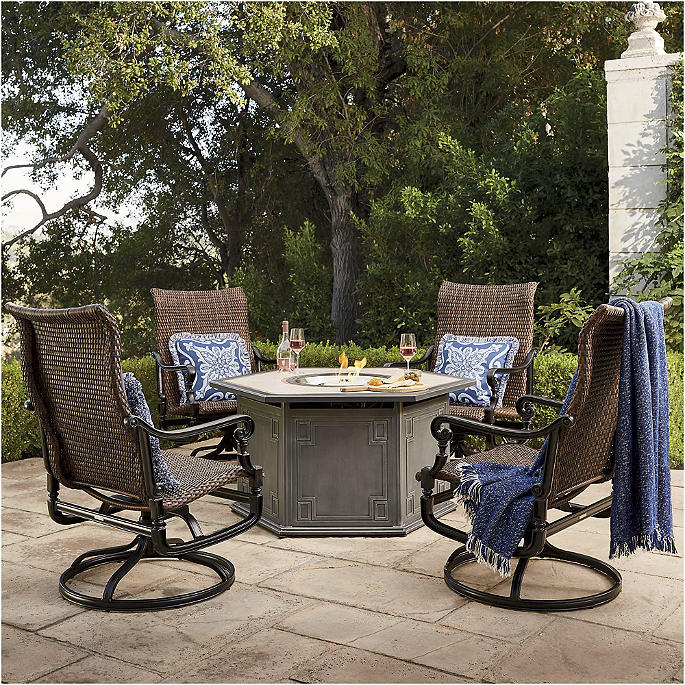 Carlisle Woven And Cast Seating Frontgate, Carlisle Woven Swivel Rocker Dining Chairs