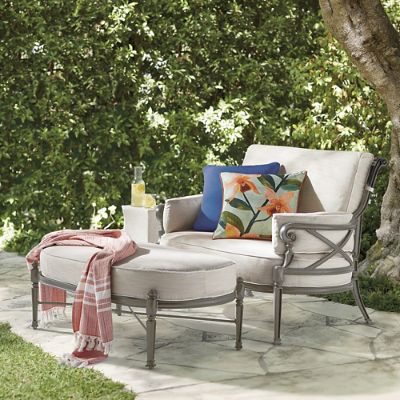 Outdoor cuddle best sale chair and ottoman