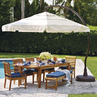 11' Cantilever Round Side Mount Umbrella & Base with 360  Tilt and Pivot