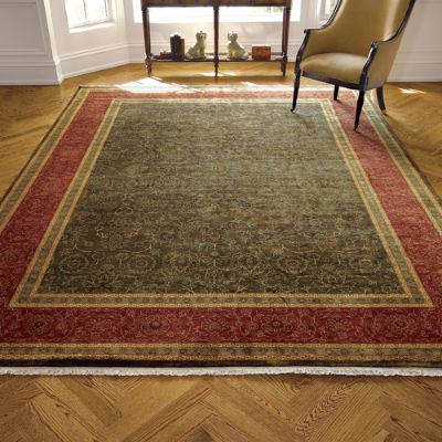 Green/Red Royal Sari Wool Area Rugs | Frontgate