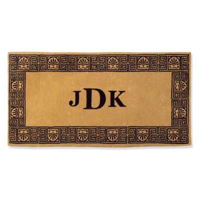 Greek Key Monogrammed Door Mat